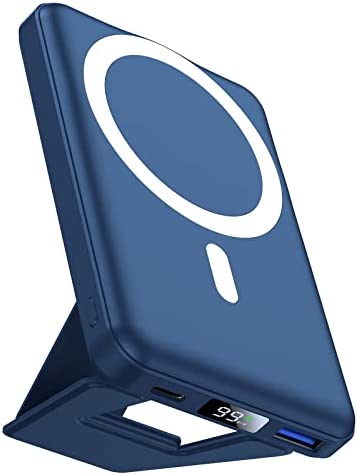 Batterie Externe Magnétique Sans Fil, AOGUERBE 10000mAh Mag-Safe Power Bank, Pliable Chargeur Portable Sans Fil Charge Rapide PD 22.5W avec Câble USB-C Compatible pour iPhone 14/13/12/Mini/Pro/Pro Max Fiche Technique et Prix au Maroc