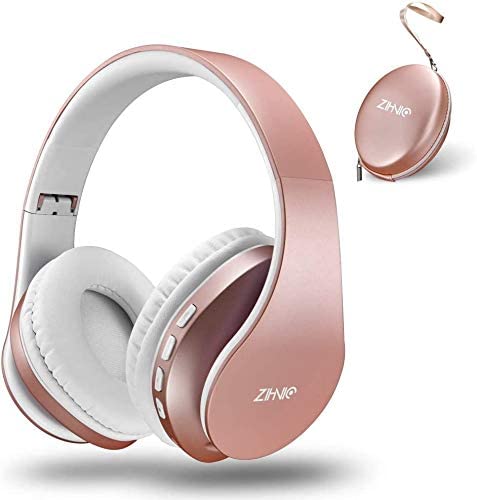 zihnic Casque Bluetooth Casque Audio Stéréo sans Fil Pliable Léger Mini SD/TF Micro Intégré FM pour Phones Pads Samsung PC (Or Rose) Fiche Technique et Prix au Maroc