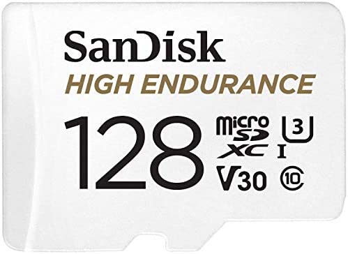 SanDisk HIGH ENDURANCE Carte microSDHC 128Go + Adaptateur SD - pour le monitoring vidéo domestique ou sur dashcam – jusqu'à 100Mo/s en lecture et 40Mo/s en écriture, Class 10, U3, V30 Fiche Technique et Prix au Maroc