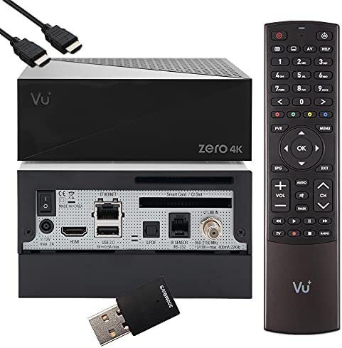 VU Zero 4K - Récepteur Satellite UHD HDR, Tuner DVB-S2X, récepteur Intelligent E2 Linux, Youtube, CI + Lecteur de Carte, médiathèque HbbTV, USB, kit HDD PVR 2To, WiFi 300Mbit + EasyMouse HDMI Fiche Technique et Prix au Maroc