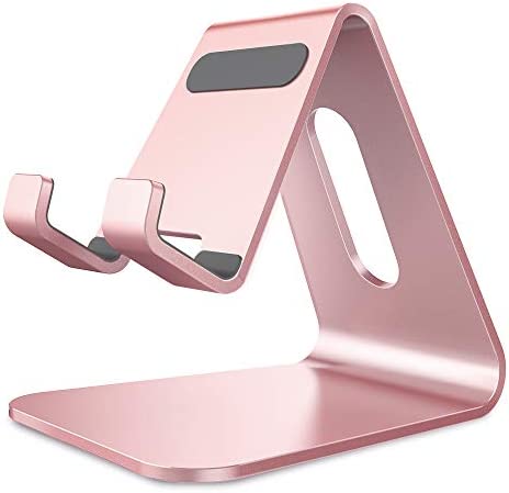 Lucrave Support Téléphone, Berceau Support de Bureau en Aluminium Compatible avec iPhone 12 Mini,12 Pro,11 Pro Max,XS Max XR X Se 8 7 6 6s Plus Huawei, Samsung S10 S9 S8-Or Rose Fiche Technique et Prix au Maroc