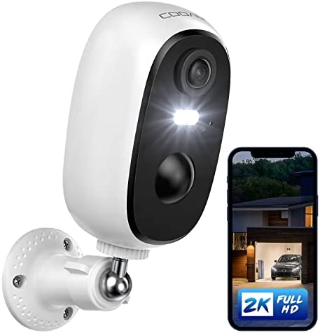 COOAU 2K Camera Surveillance WiFi Exterieure sans Fil, IP Intérieure Caméra, Vision Nocturne Couleur, Détection de Mouvement PIR, Sirène, Étanchéité IP65, Grand Angle 130°, Stockage Local/Cloud Fiche Technique et Prix au Maroc