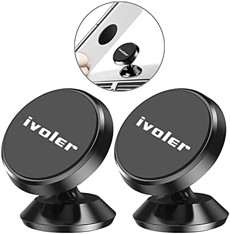 ivoler Support Telephone Voiture, [Lot de 2] Porte Téléphone Voiture Universel 360° Rotation, Magnetique Portable Aimant Adhésif pour Smartphone, Compatible pour Phones ou appareils GPS-Noir Fiche Technique et Prix au Maroc