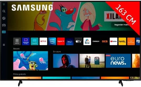 Samsung TV LED 4K 163 cm UE65BU8005K 2022 Fiche Technique et Prix au Maroc