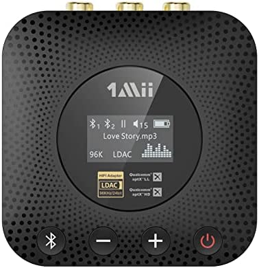 1Mii B06HD+ Récepteur Bluetooth 5.1 - Adaptateur Bluetooth Hi-Res avec LDAC aptX HD & aptX LL Contrôle du Volume sur écran OLED, Adaptateur Audio sans Fil pour amplificateur/récepteur AV Fiche Technique et Prix au Maroc