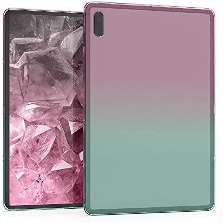 kwmobile Coque Compatible avec Samsung Galaxy Tab S7 FE - Coque Housse protectrice pour téléphone en Silicone Fuchsia-Bleu-Transparent Fiche Technique et Prix au Maroc