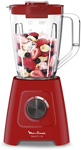 Moulinex Blender Blendforce, 600 W, 2 vitesses + fonction Pulse, Capacité totale de 2 L, Système Smart Lock, Nettoyage facile, Refroidissement par air, 3 minutes de mixage en continu LM420510 Fiche Technique et Prix au Maroc