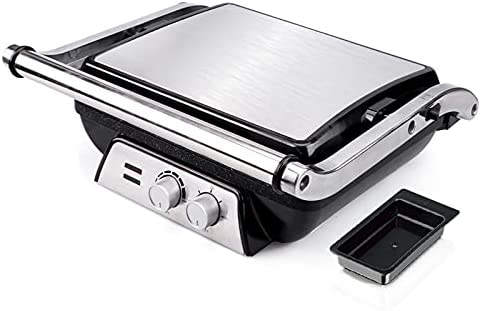 Machine à sandwich et steak panini en acier inoxydable, vaisselle à revêtement antiadhésif, contrôleur de température, facile à nettoyer, convient au steak panini, 2000W Fiche Technique et Prix au Maroc