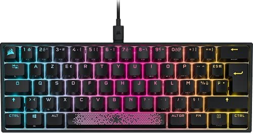 Corsair K65 RGB MINI 60% Clavier Gaming (Rétroéclairage RGB par touche personnalisable, Switchs mécaniques CHERRY MX Red, Touches à Double Injection PBT, Technologie AXON) AZERTY, Noir Fiche Technique et Prix au Maroc