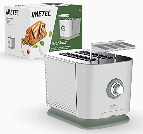 Imetec GranToast,Grille-Pain 2 Fentes Extra-Larges et Pinces Ouvrantes pour Pain Grillé Très Épais, 10 Niveaux de Brunissement, Minuterie avec Arrêt Automatique, Plateau Ramasse-Miettes, 600 W Fiche Technique et Prix au Maroc