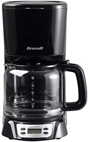 BRANDT - CAF1318E - Cafetière électrique programmable – Capacité 18 tasses – Réservoir 1,8 litre – Verseuse en Verre — Fonction Maintien au Chaud 40 minutes – Système Anti-goutte – Écran LCD – noire Fiche Technique et Prix au Maroc