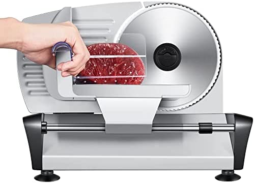Trancheuse Électrique, HOUSNAT Trancheuse Saucisson avec Lame en Acier Inoxydable, Epaisseur Reglable de 0 à 15mm, Trancheuse à Pain, Jambon, Viande, Fromage, 150W Fiche Technique et Prix au Maroc
