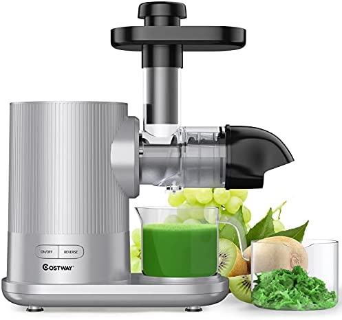 Costway Extracteur de Jus de Fruits et Légumes Presse à Froid avec Moteur Silencieux, Réservoir Brosse de Nettoyage 500ml, Gobelet à Jus Fonction d'Inversion Protection Contre Surchauffe Fiche Technique et Prix au Maroc