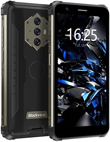 Blackview® BV6600E Telephone Incassable (8580mAh, 4Go+32Go/SD 128Go, Octa-core, Triple caméra arrière 13MP, Écran 5.7"HD+, Double SIM 4G) Android 11 Smartphone, IP69K/Face ID/OTG/2Ans de Garantie-Noir Fiche Technique et Prix au Maroc