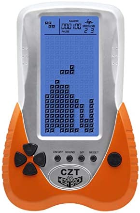 CZT Version améliorée de la Console de Jeu en Brique Grand écran avec Prise en Charge du rétroéclairage Bleu réglable Casque enfichable intégré 23 Jeux Cadeau pour Enfants Rechargeable Fiche Technique et Prix au Maroc