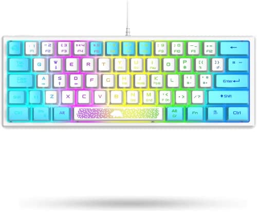 K61 2 Pro Mini 62 Clé Jeux TKL Clavier Mécanique Membrane, Éclairage RGB Anti-Ghosting Câble USB pour PC Accessoire/Win/Mac/Gaming /PS4 (Sensation mécanique, Doraemon Blanc et Bleu) Fiche Technique et Prix au Maroc