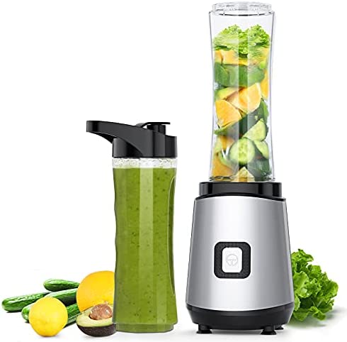 Portable Mixeur Smoothie Blender 400W avec 2 Bouteilles de 600ml sans BPA, Appareil à Smoothie pour Smoothie Milkshake Fruits, Passe au lave-vaisselle, Argent Fiche Technique et Prix au Maroc