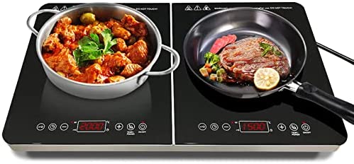 Plaque à induction double, Plaque à induction portable, Panneau en verre céramique tactile avec affichage LED Verrouillage enfant, minuterie 3 heures,3500W Fiche Technique et Prix au Maroc