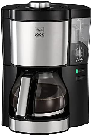 Melitta Look V Perfection, Noir / Inox, 1025-06 Cafetière Filtre avec Verseuse Verre, 10 à 15 Tasses, Réservoir d'Eau Amovible, Programme de Détartrage Fiche Technique et Prix au Maroc