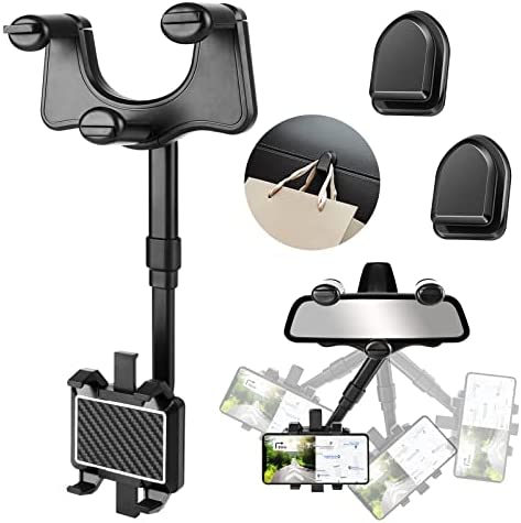 Jiaxitek Support de téléphone pour rétroviseur, Support Multifonctionnel orientable à 360° pour rétroviseur de Voiture, adapté à Tous Les Smartphones. Fiche Technique et Prix au Maroc
