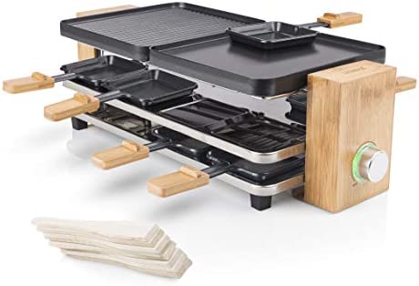 Princess appareil à raclette Pure 8 - 8 personnes - Plaque réversible grill & Teppanyaki - 1 200 W Fiche Technique et Prix au Maroc