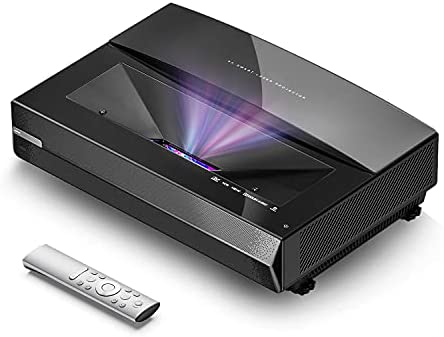 Projecteur Courte Focale, Videoprojecteur 4K TV 2500 ANSI Lumens, 100" Videoprojecteur Ultra Courte Focale avec Tri-lumière, HDR10, Dolby, MEMC, 25dB Videoprojecteur Silencieux Fiche Technique et Prix au Maroc