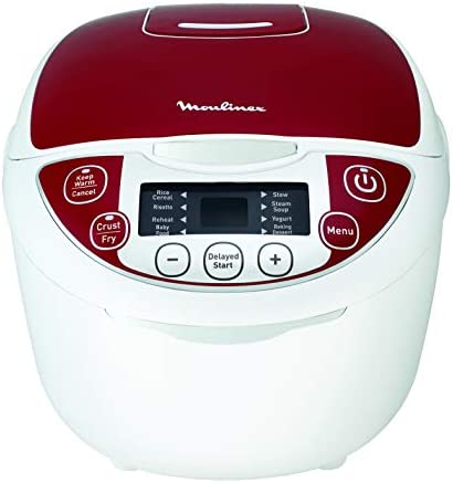 Moulinex Multicuiseur, 5 L, 750 W, 12 programmes, Maintien au chaud, Cuisson vapeur, Cuve antiadhésive amovible, Technologie Fuzzy Logic, Calcul automatique des paramètres de cuisson MK705111 Fiche Technique et Prix au Maroc