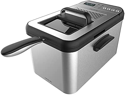 Cecotec Friteuse numérique Cleanfry Luxury 3000 Black. Design élégant en acier inoxydable et laquée noir avec 3,2 L de capacité et 5 programmes préétablis. (4,2 L, Steel) Fiche Technique et Prix au Maroc