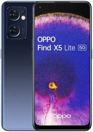 OPPO Find X5 Lite – Smartphone 5G, 8 Go RAM + 256 Go, 6.43'' AMOLED FHD+ 90Hz, 64 MP + 8 MP + 2MP, Photographie Ultra HD, 4500 mAh Charge Rapide 65W, 0 à 100% en 34 Mins, Noir [version FR] Fiche Technique et Prix au Maroc