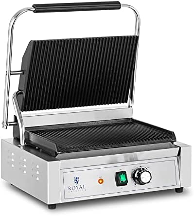 Royal Catering RCPKG-2200-R Machine À Panini Grill Appareil Toaster Croque-Monsieur Professionnel Professionnelle (2 200, 33 x 22 cm, 50 - 300 °C) Fiche Technique et Prix au Maroc