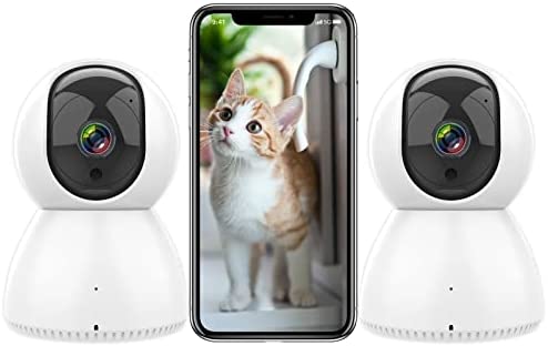 ANTELA 2PCS Caméra de Surveillance WiFi intérieure 1080P PTZ 2,4 GHz/5 GHz Caméra IP 355°/90° Pivotante Intérieur WiFi 2 Voies Audio Vision Nocturne IR Détection de Mouvement Compatible avec Alexa Fiche Technique et Prix au Maroc