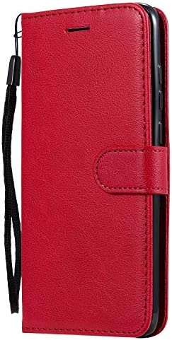 DENDICO Coque Xiaomi Redmi Note 8 Pro, PU en Cuir Coque Portefeuille Étui Housse, Design Classique TPU Coque pour Xiaomi Redmi Note 8 Pro - Rouge Fiche Technique et Prix au Maroc