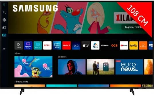 Samsung TV LED 4K 108 cm UE43BU8005K 2022 Fiche Technique et Prix au Maroc