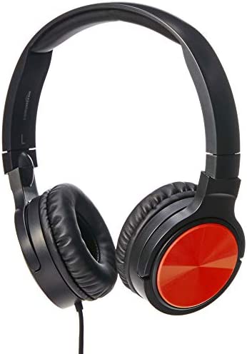 Amazon Basics Casque supra-auriculaire léger - Rouge Fiche Technique et Prix au Maroc