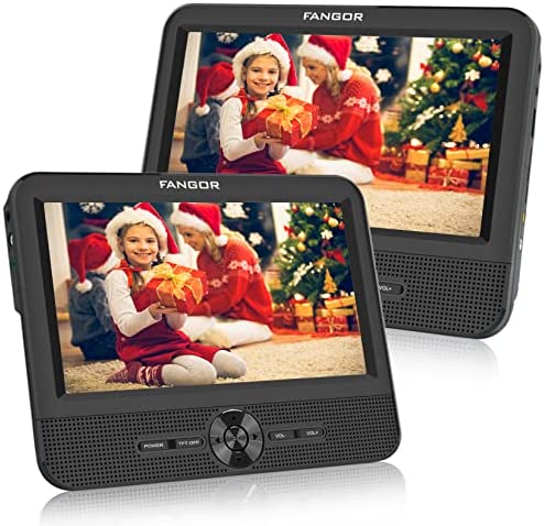 FANGOR Double Ecran 7.5'' Lecteur DVD Portable Voiture 1024 * 600 avec de Puissants Haut-parleurs stéréo, Prise en Charge USB/SD/AV in/AV Out(1 Lecteur DVD et 1 Moniteur) Fiche Technique et Prix au Maroc