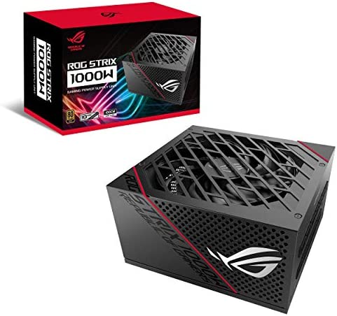 ASUS ROG Strix 1000W Gold Bloc d’alimentation (radiateurs ROG, ventilateurs axiaux à double roulement à billes, technologie 0dB, certification 80 plus Gold, câbles modulables, Garantie 10 ans) Fiche Technique et Prix au Maroc