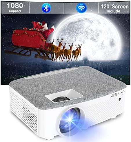 Videoprojecteur, Videoprojecteur WiFi Bluetooth, 7500 Lumen Mini Projecteur Supporte 1080p Full HD, Home Cinéma Projecteur avec 120” Écran, Compatible iPhone, Android, TV Stick… Fiche Technique et Prix au Maroc