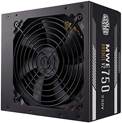 Cooler Master MWE 750 Bronze 230V V2, Bloc Alimentation PC 80 PLUS Bronze, Ventilateur HDB Sensible à la Température, Circuit DC-DC + LLC avec Rail Simple +12V, Non Modulaire, Prise EU, Garantie 5 ans Fiche Technique et Prix au Maroc