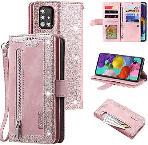 UEEBAI Coque pour Samsung Galaxy A52 4G/5G A52S 5G, Etui en Cuir PU Portefeuille Rétro Antichoc Flip Case Anti-Choc Housse avec Fentes de Cartes Fonction Support, Fermeture Magnétique - Or Rose Fiche Technique et Prix au Maroc