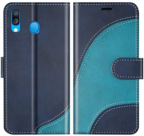 BoxTii Coque pour Galaxy A40, Portefeuille Etui en Cuir PU, Magnétique Protection Housse Coque pour Samsung Galaxy A40, Bleu Fiche Technique et Prix au Maroc