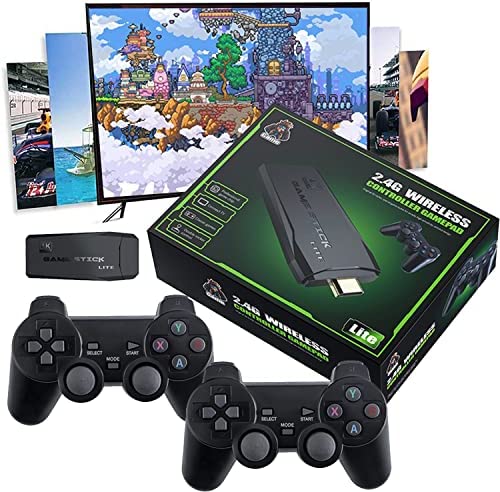 MISSJJ Console de jeu rétro classique avec deux manettes sans fil 2,4 G pour TV 4K, console de jeu vidéo intégrée, carte TF 32 Go, 3500 jeux classiques, Plug & Play compatible HDMI Fiche Technique et Prix au Maroc
