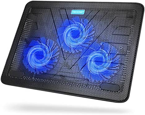 TeckNet Refroidisseurs PC Portable Ordinateur de 12 à 17 Pouces Silencieux Support Ventilé pour Ordinateur Portable avec 2 Ports USB, 3 Ventilateurs de 118mm, Alimenté Via USB Fiche Technique et Prix au Maroc