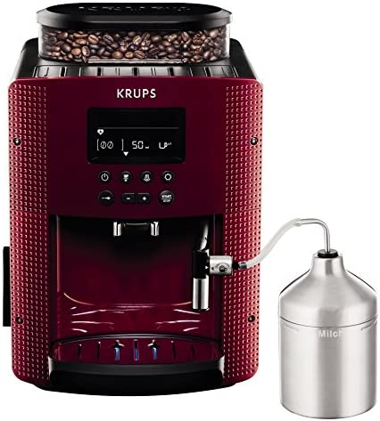 Krups Pisa Red Cafetière automatique Écran de contrôle Accessoire à cappuccino Fiche Technique et Prix au Maroc