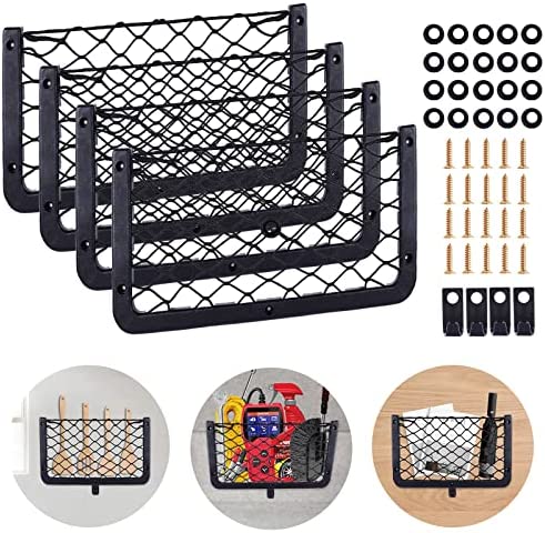 Romon Filet de Rangement Camping Car 36 * 18CM, 4 PCS Filet Coffre Voiture avec Crochet et Vis, Filet Rangement pour Voiture pour Auto, Camping-Cars, Bateaux, Maison Fiche Technique et Prix au Maroc