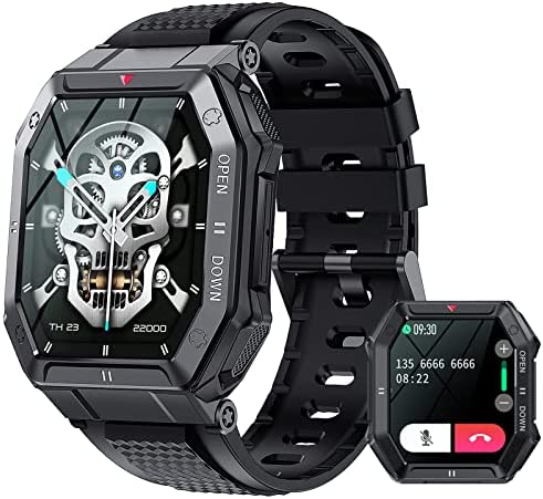 Montre Connectée Homme Appel Bluetooth, 1.85" Montre Tactile Connecté, Smartwatch avec Tensiomètre Cardiofréquencemètre Podomètre Trackers d'activité, 24 Modes Sportifs Montre Sport Homme (Black) Fiche Technique et Prix au Maroc
