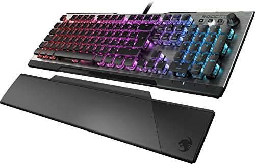 Roccat Vulcan 120 - Clavier de Jeu Noir, gaming mécanique RGB, Rétro-Éclarage LED Aimo Multicolore touche par touche, Switchs Titan, Conception Durable (Plaque Supérieure en aluminium) Fiche Technique et Prix au Maroc