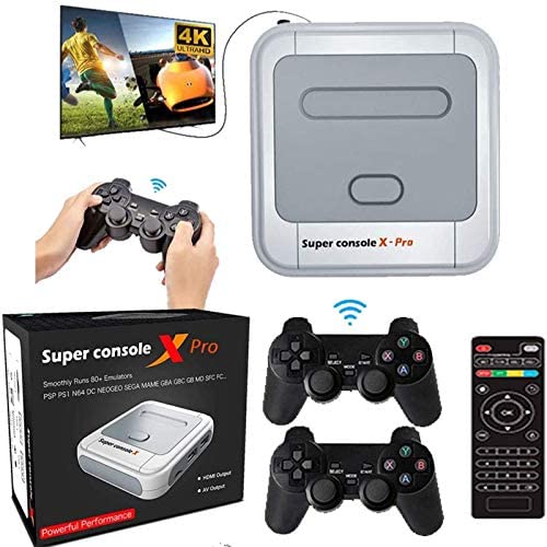 KINMRIS Super Console X Pro 256G Console de Jeux vidéo intégrée à Plus de 50 000 Jeux, 2 manettes de Jeu, Consoles de Jeux pour TV 4K, Prise en Charge de la Sortie HD, Prise en Charge de 5 Joueurs Fiche Technique et Prix au Maroc
