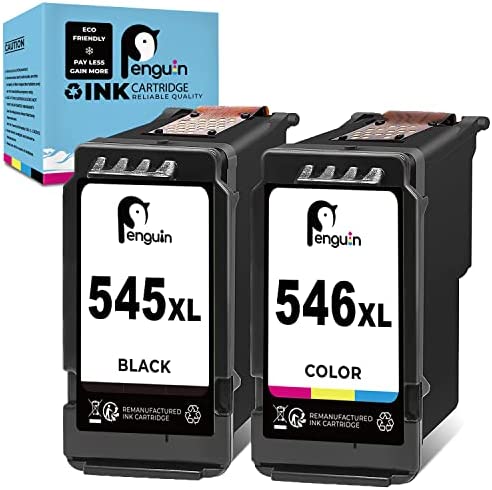 Penguin 545XL 546 XL Cartouche d'encre Remplacement Encre pour Canon 545 546 Cartouche pour Canon Pixma TS3350 MX495 MX490 MG2450 MG2455 MG2550 TS3150 TR4550 MG2550S MG2950 TS3151(Noir, Couleur) Fiche Technique et Prix au Maroc