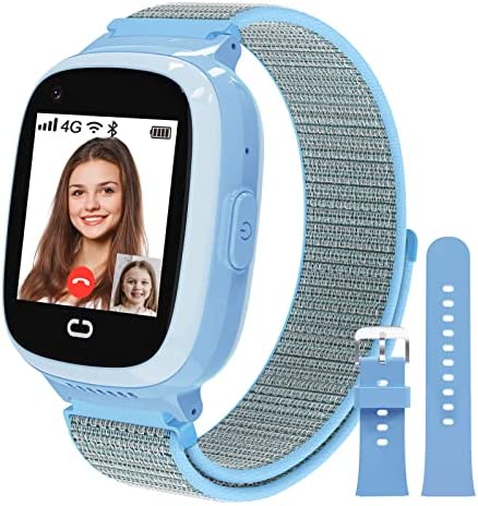 PTHTECHUS 4G Montre Connectée Enfant, Montre GPS Enfants avec Appel SOS Chat Vocal et Vidéo WiFi Bluetooth Musique Podomètre Alarme Caméra Mode école, Montre-Bracelet pour 4-12 Garçons Filles Fiche Technique et Prix au Maroc