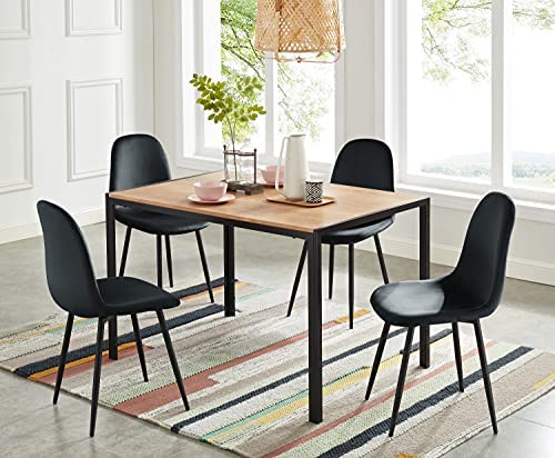 BAÏTA Lena Lot de 4 chaises, Velours, Noir, h86cm Fiche Technique et Prix au Maroc